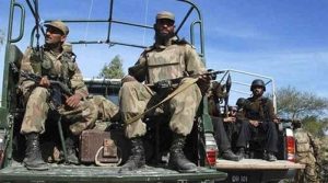 Map and security checkpoint symbolizing counterterrorism operations in Balochistan