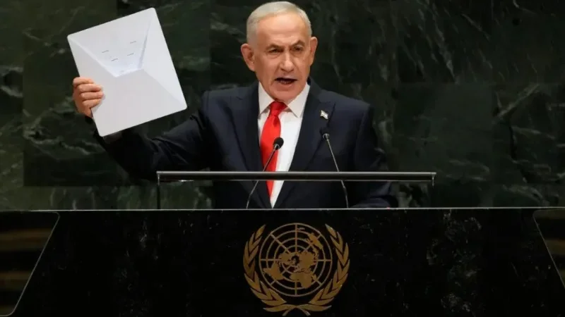 Netanyahu UN Speech as delegates walk out of UN General Assembly