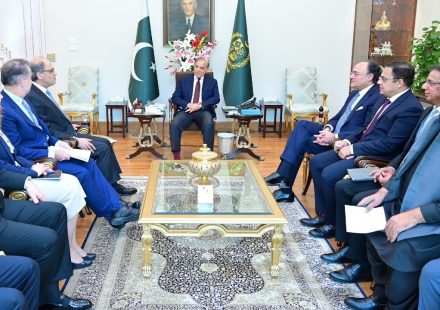 PM Shehbaz Sharif addressing a US-Pakistan business delegation on Pakistan economic stability