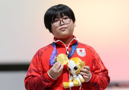 Japanese eSports player, age 11, stands on the podium after securing Japan Asian Games gold in Nagoya