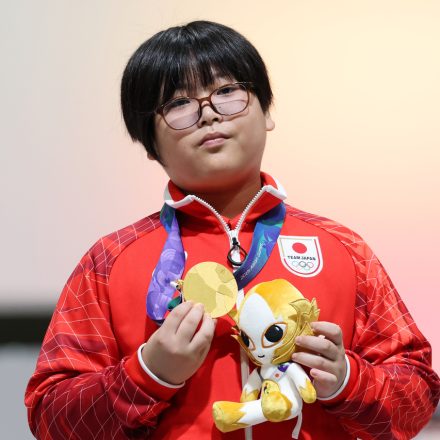 Japanese eSports player, age 11, stands on the podium after securing Japan Asian Games gold in Nagoya