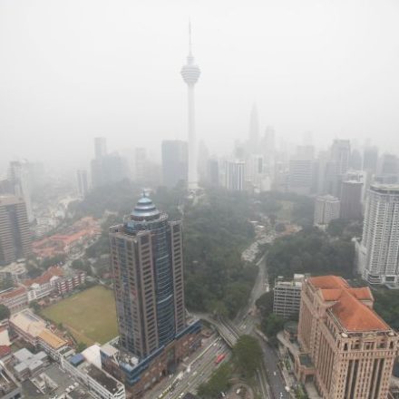 Kuala Lumpur skyline covered in thick Malaysia haze as schools close due to smoke from Indonesian fires