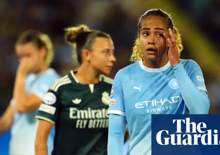 Khadija Shaw of Manchester City celebrates after scoring against Real Madrid in the Women's Champions League
