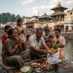 Families perform Hindu rituals at Pashupatinath Temple for relatives missing after Nepal floods