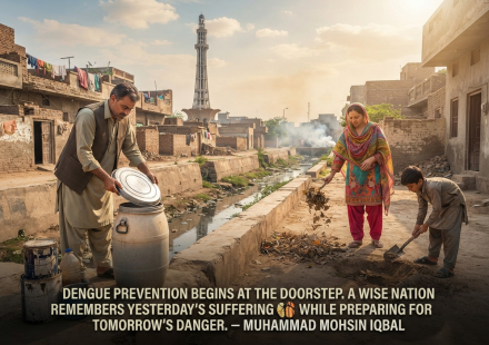 Dengue prevention efforts and mosquito breeding control in a Pakistani urban area