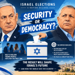 Israeli election campaign imagery representing the contest between Benjamin Netanyahu and Gadi Eisenkot in the October 2026 general election.