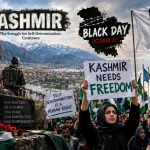 Kashmiri civilians gather in a peaceful remembrance event marking October 27 Kashmir Black Day.