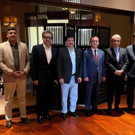 Yousuf Dewan Companies Chairman Dewan Muhammad Yousuf Farooqui meets Uzbekistan Ambassador Alisher Tukhtaev in Islamabad.