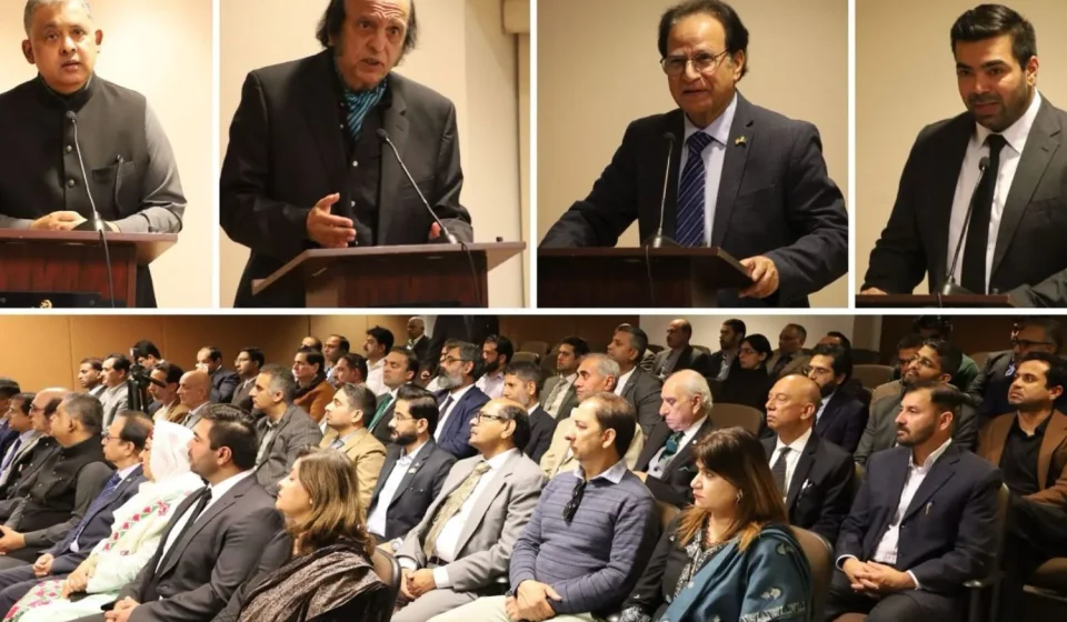 Kashmir Black Day commemoration at the Pakistan Embassy in Washington, D.C., highlighting Pakistan’s diplomatic support for Kashmiris’ right to self-determination.