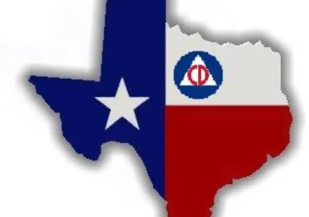 Texas emergency management officials monitoring disaster preparedness and emergency response operations at an emergency operations center.