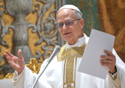 Pope Leo XIV speaking at the Vatican about artificial intelligence and human creativity