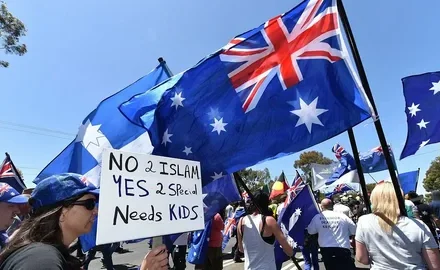 Australian opposition leader Angus Taylor announces the Coalition's immigration cut plan at a press conference