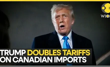 Shelves of Canadian whisky and beer affected by the US ban on Canadian imports as the US-Canada trade dispute escalates