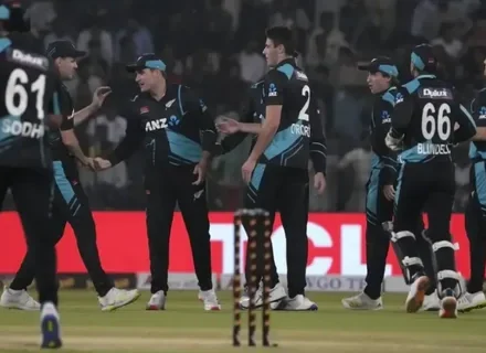 New Zealand Cricket officials at a press event as the board defends the NZ20 T20 league decision