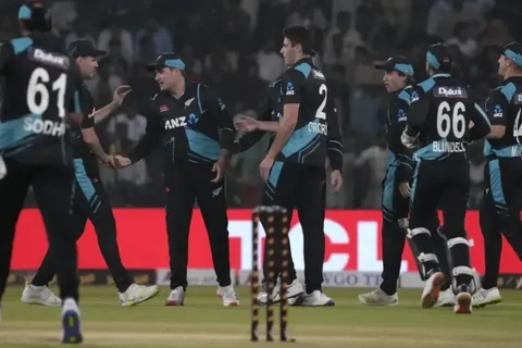 New Zealand Cricket officials at a press event as the board defends the NZ20 T20 league decision