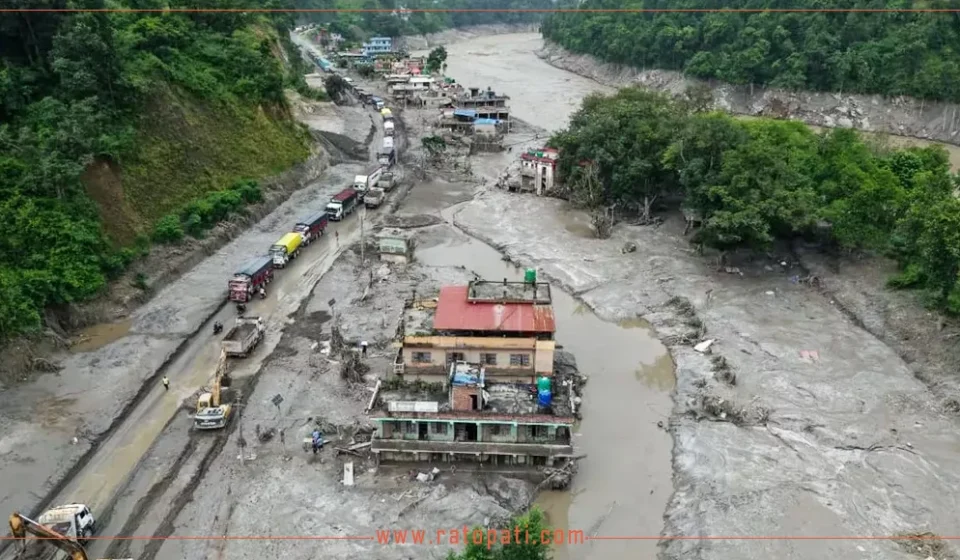 Nepal floods and landslides damage roads and bridges