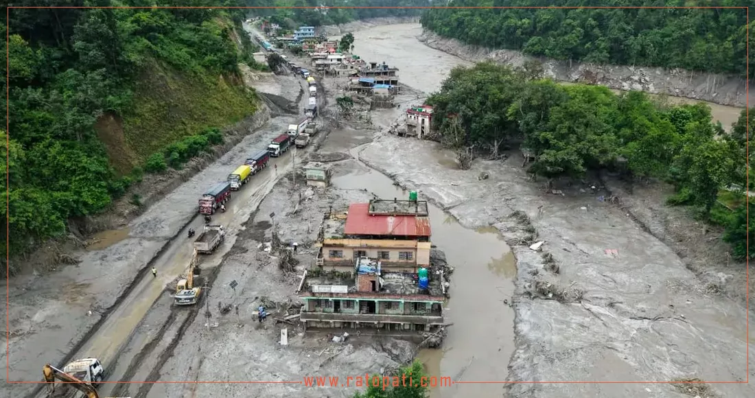 Nepal floods and landslides damage roads and bridges